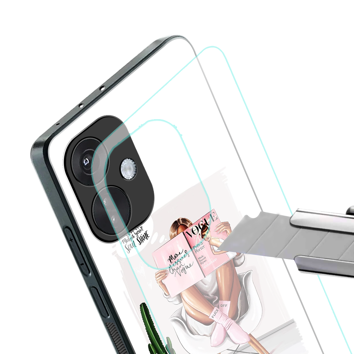 full glam vogue back phone cover | glass case for oneplus nord ce 3