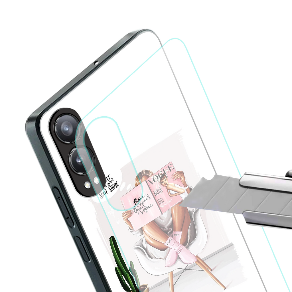 full glam vogue back phone cover | glass case for oneplus nord ce 4 lite