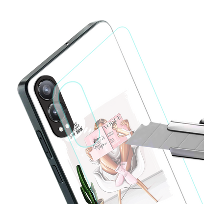 full glam vogue back phone cover | glass case for oneplus nord ce 4 lite