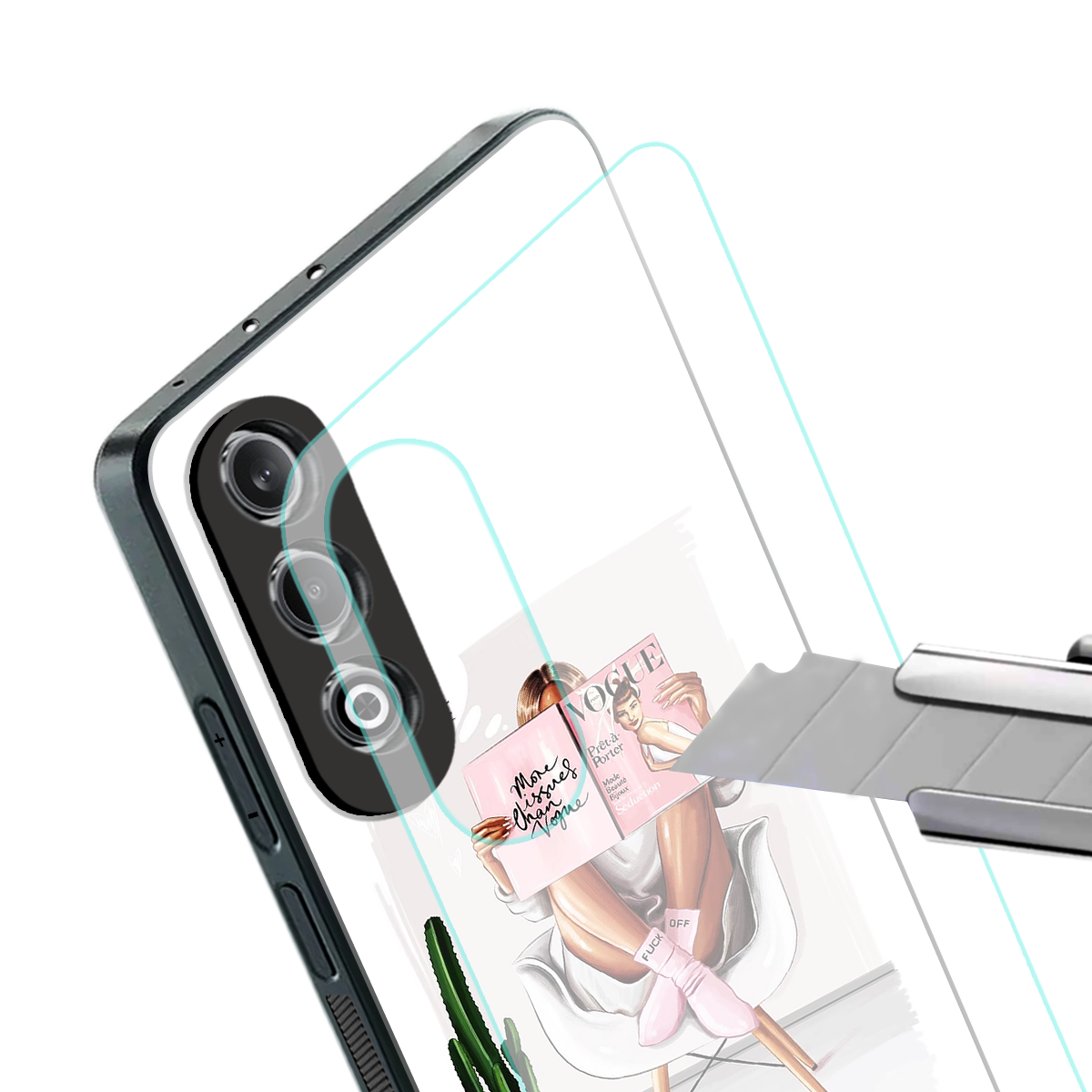 full glam vogue back phone cover | glass case for oneplus nord ce 4