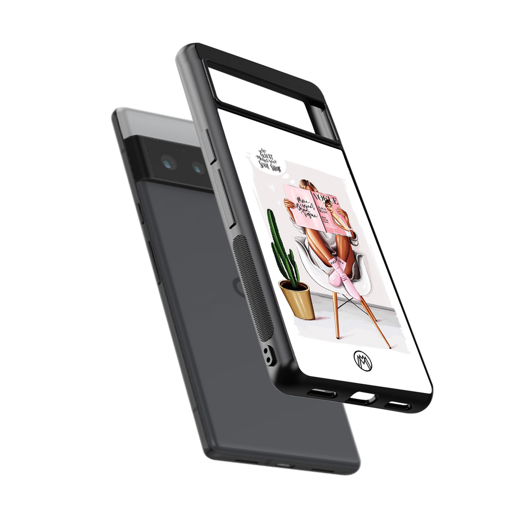 full glam vogue back phone cover | glass case for google pixel 6 pro