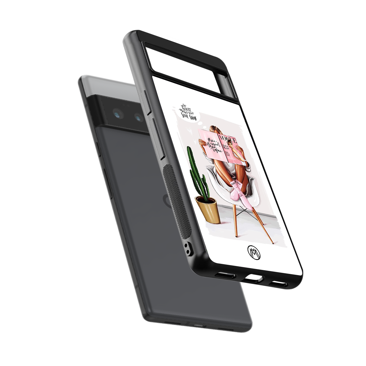 full glam vogue back phone cover | glass case for google pixel 6 pro