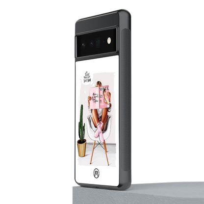 full glam vogue back phone cover | glass case for google pixel 6 pro