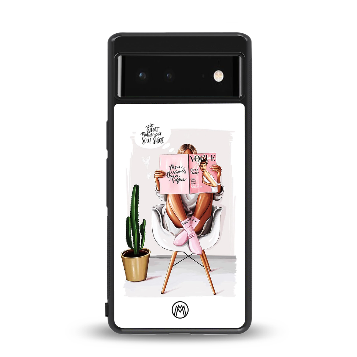 full glam vogue back phone cover | glass case for google pixel 6
