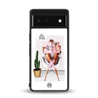 full glam vogue back phone cover | glass case for Google Pixel 6A