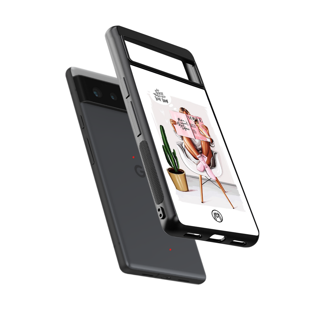 full glam vogue back phone cover | glass case for google pixel 6
