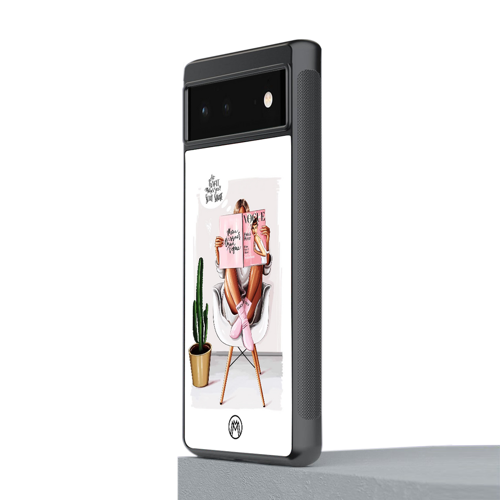 full glam vogue back phone cover | glass case for Google Pixel 6A