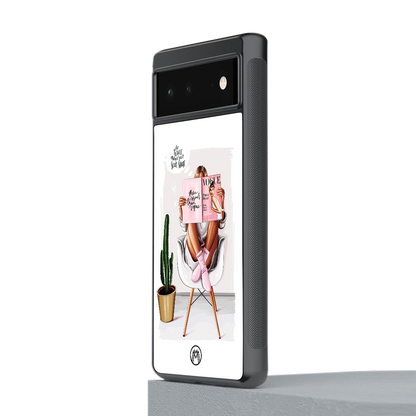 full glam vogue back phone cover | glass case for Google Pixel 6A