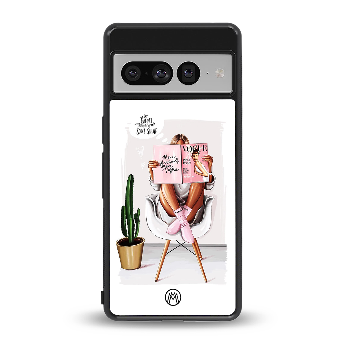 full glam vogue back phone cover | glass case for google pixel 7 pro