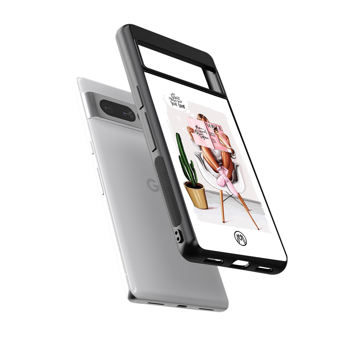 full glam vogue back phone cover | glass case for google pixel 7 pro