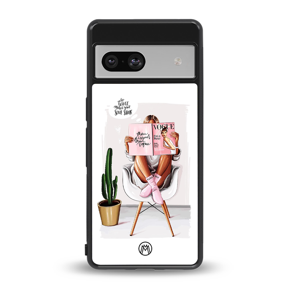 full glam vogue back phone cover | glass case for Google Pixel 7A