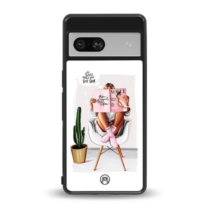 full glam vogue back phone cover | glass case for Google Pixel 7A