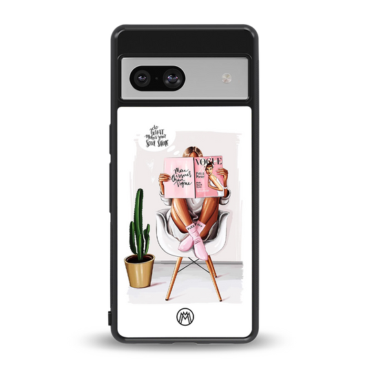 full glam vogue back phone cover | glass case for Google Pixel 7A