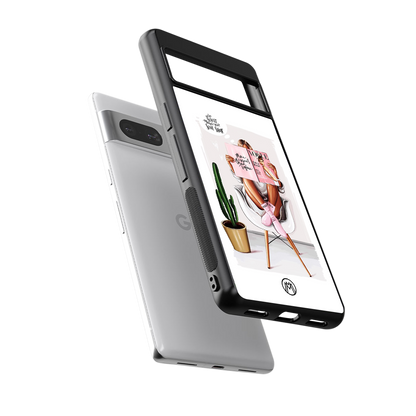 full glam vogue back phone cover | glass case for Google Pixel 7A