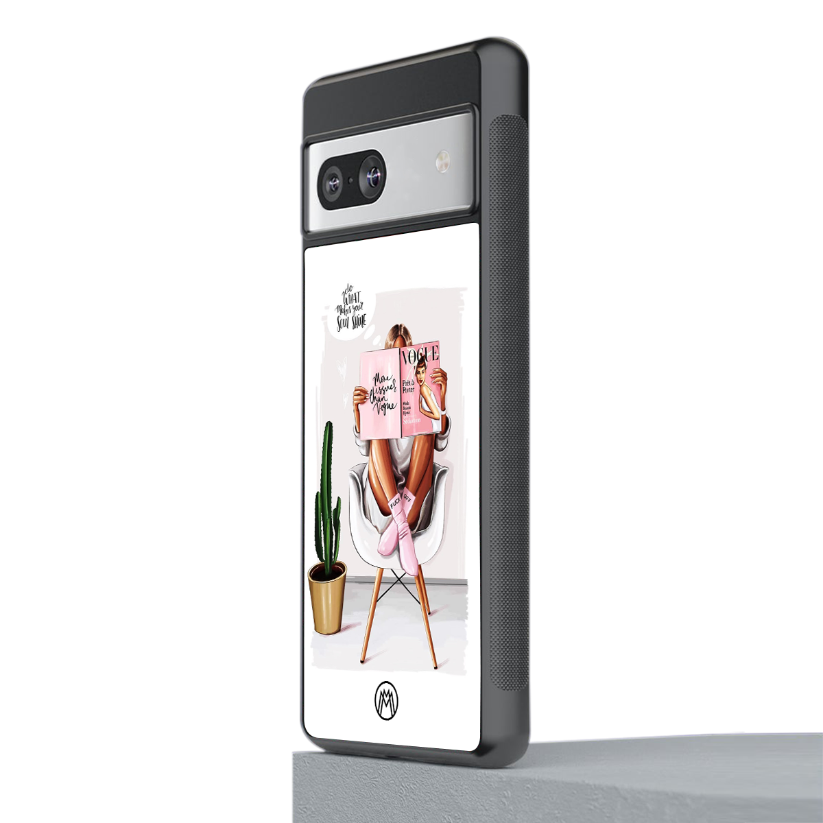 full glam vogue back phone cover | glass case for Google Pixel 7A