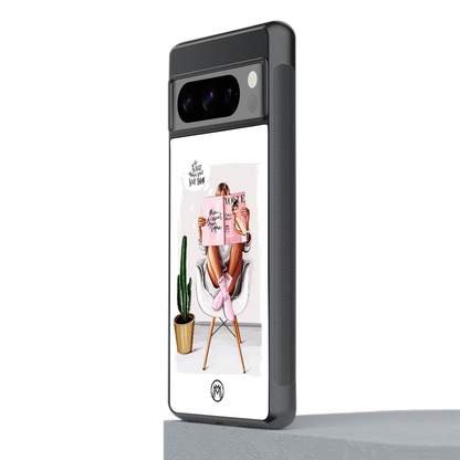 full glam vogue back phone cover | glass case for google pixel 8 pro