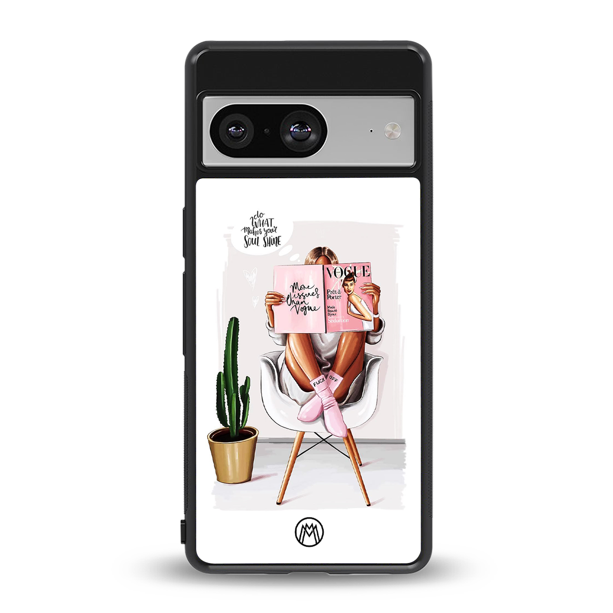 full glam vogue back phone cover | glass case for Google Pixel 8