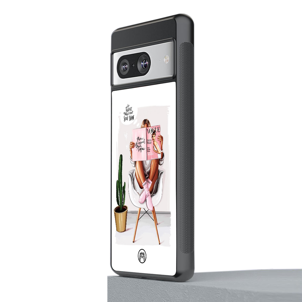 full glam vogue back phone cover | glass case for Google Pixel 8