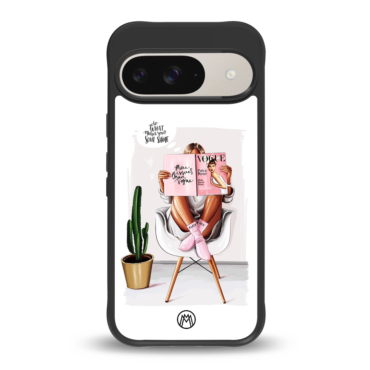 full glam vogue back phone cover | glass case for google pixel 9