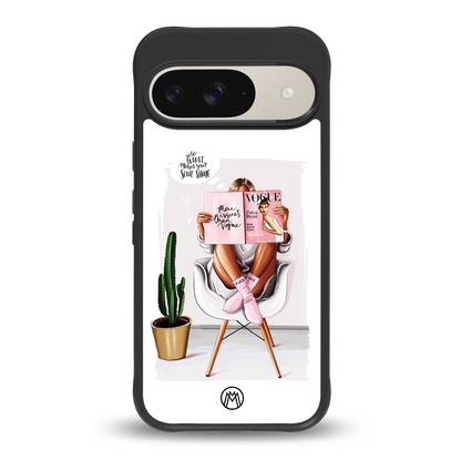 full glam vogue back phone cover | glass case for google pixel 9
