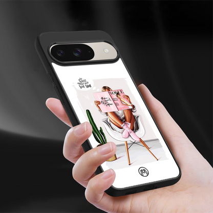 full glam vogue back phone cover | glass case for google pixel 9