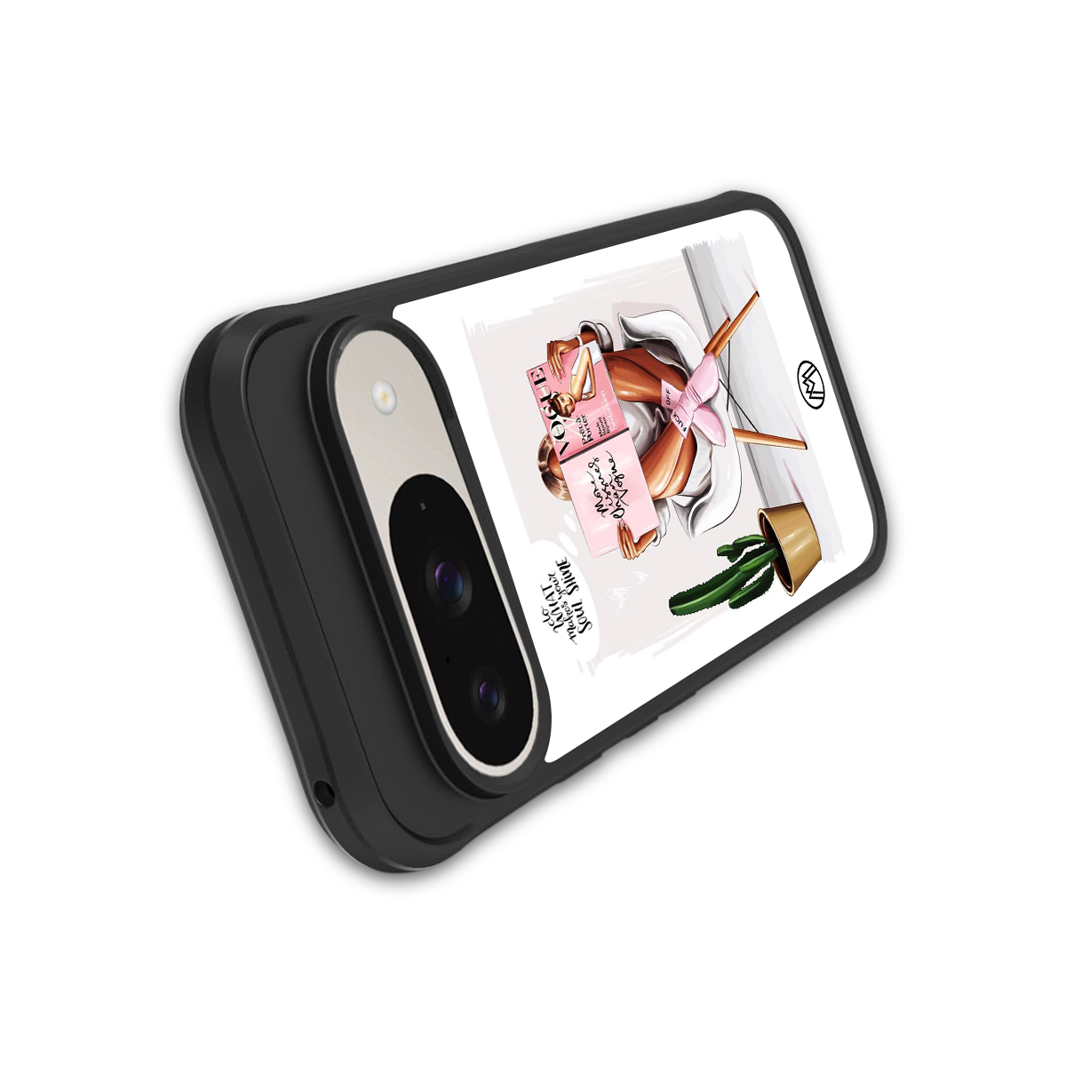 full glam vogue back phone cover | glass case for google pixel 9