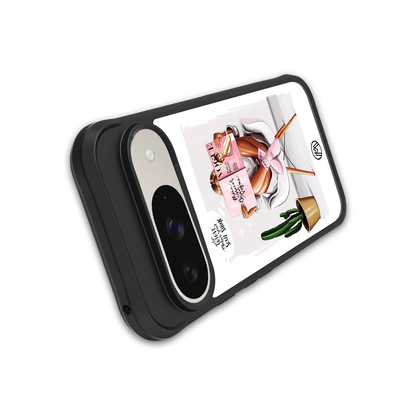full glam vogue back phone cover | glass case for google pixel 9