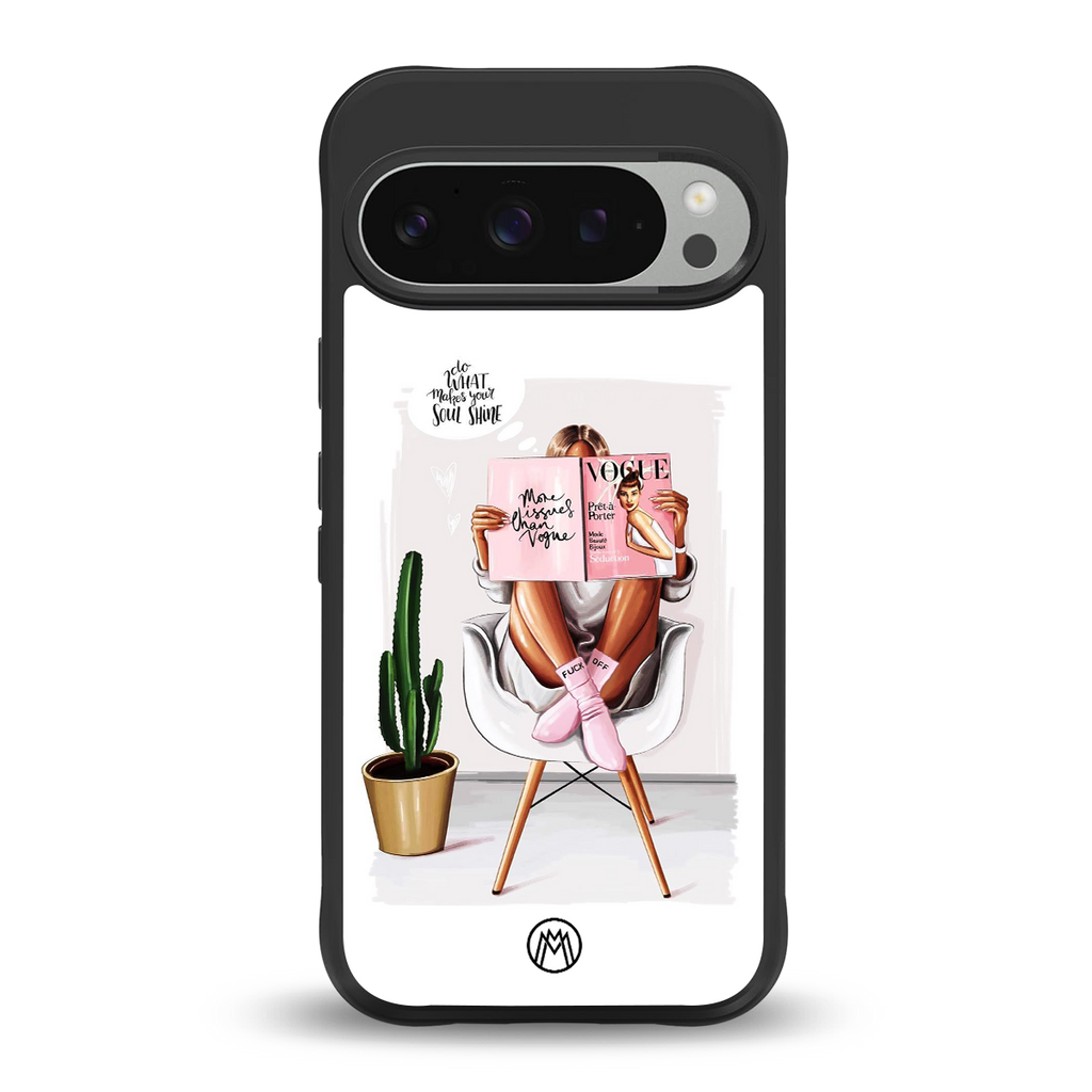 full glam vogue back phone cover | glass case for google pixel 9 pro xl