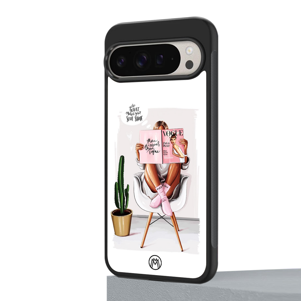 full glam vogue back phone cover | glass case for google pixel 9 pro
