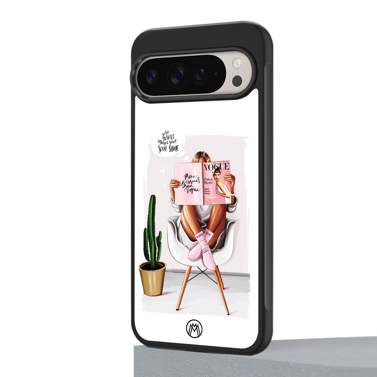 full glam vogue back phone cover | glass case for google pixel 9 pro