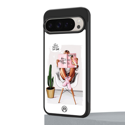 full glam vogue back phone cover | glass case for google pixel 9 pro xl