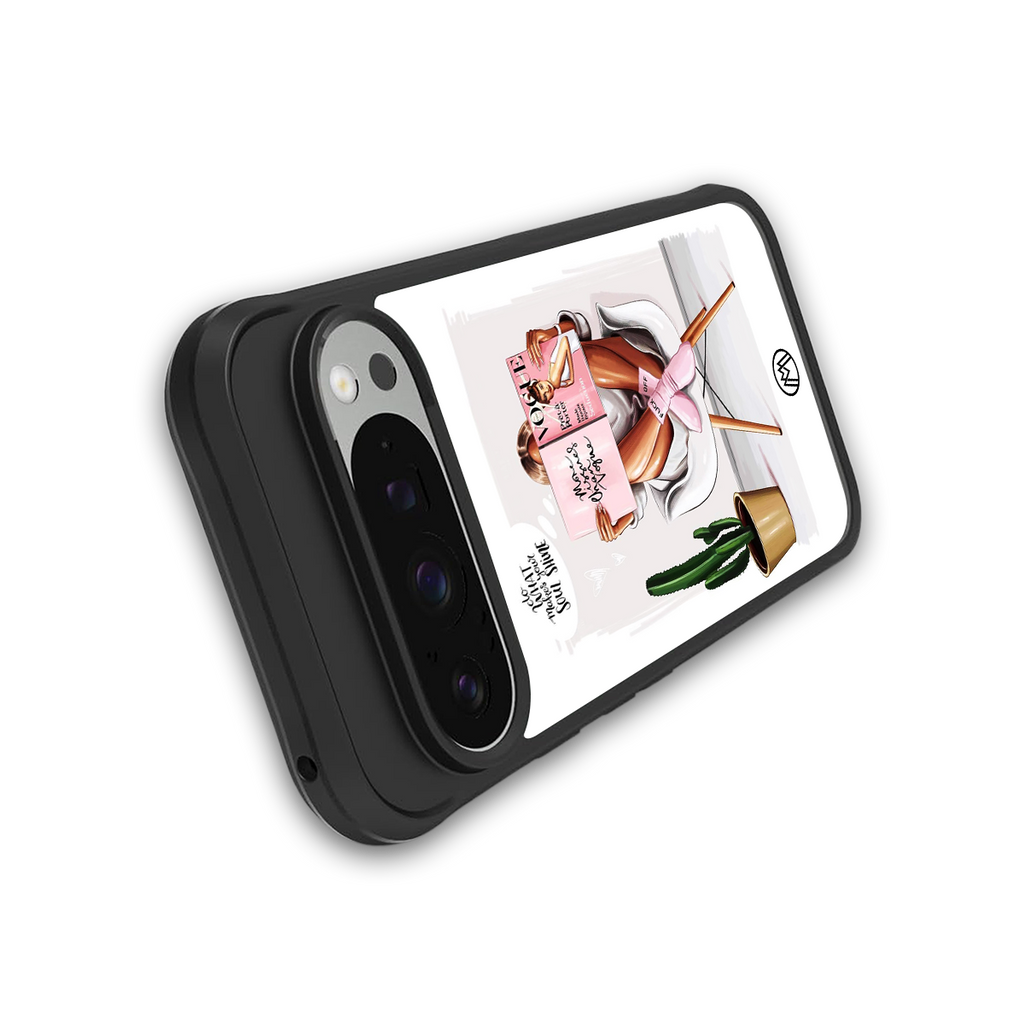 full glam vogue back phone cover | glass case for google pixel 9 pro
