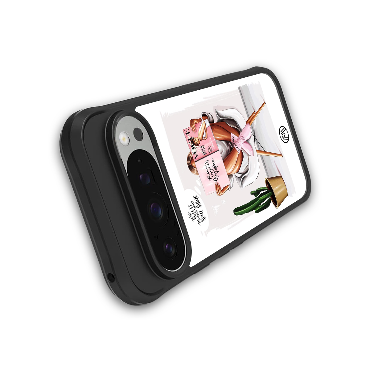 full glam vogue back phone cover | glass case for google pixel 9 pro