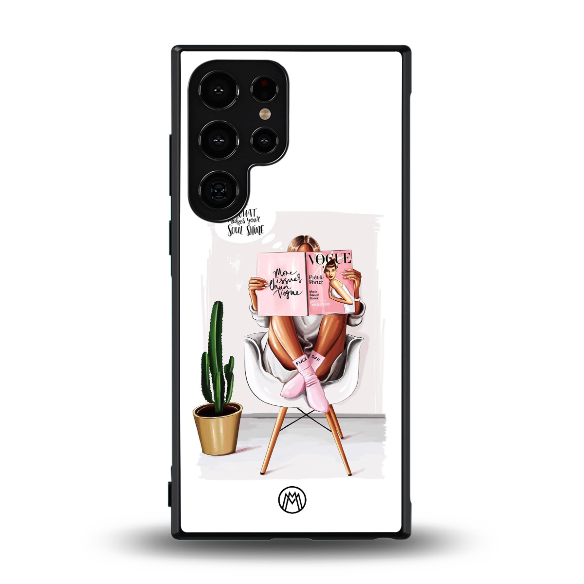 full glam vogue back phone cover | glass case for samsung galaxy s23 ultra