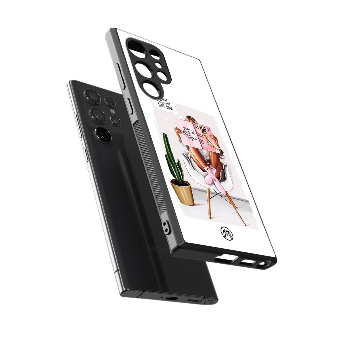 full glam vogue back phone cover | glass case for samsung galaxy s23 ultra