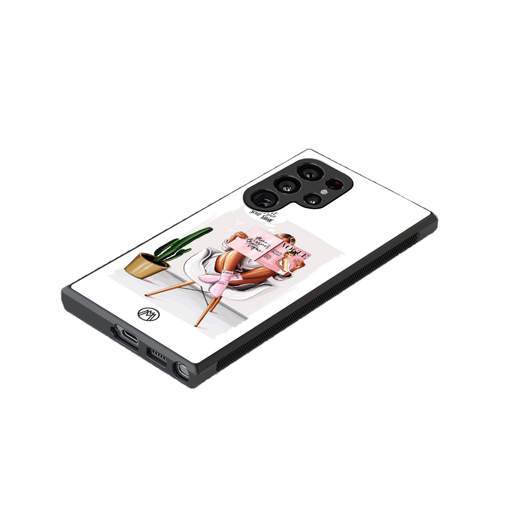 full glam vogue back phone cover | glass case for samsung galaxy s23 ultra