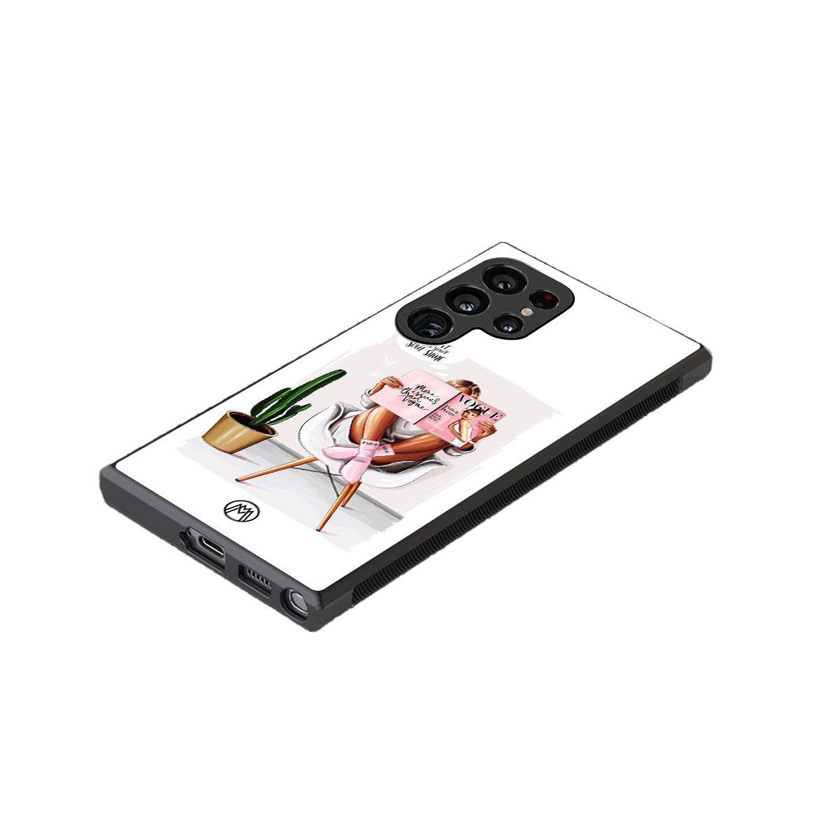 full glam vogue back phone cover | glass case for samsung galaxy s23 ultra