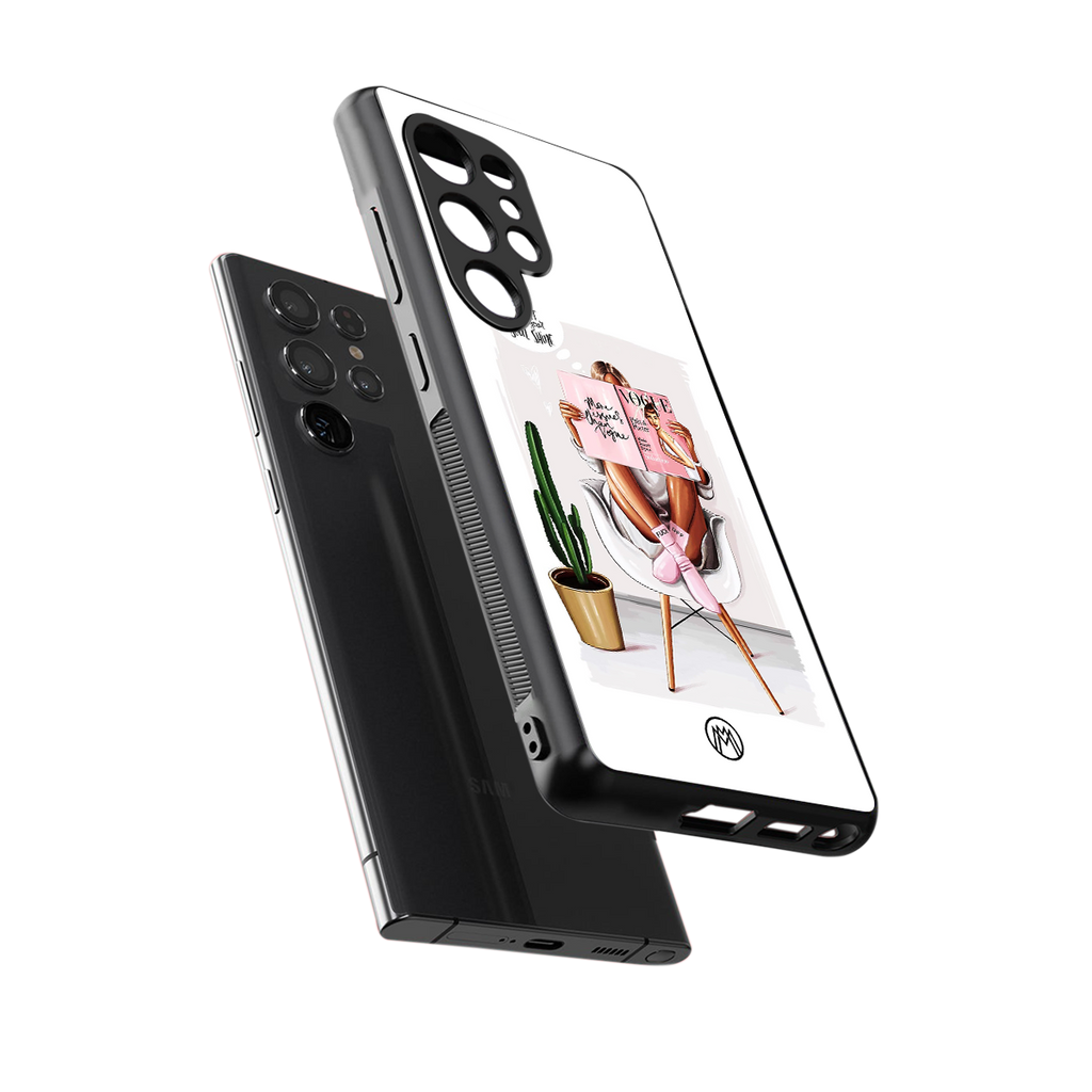 full glam vogue back phone cover | glass case for samsung galaxy s25 ultra