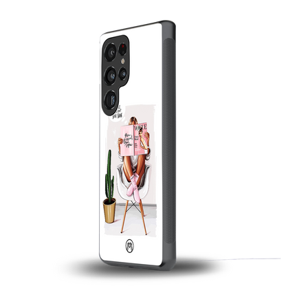 full glam vogue back phone cover | glass case for samsung galaxy s25 ultra