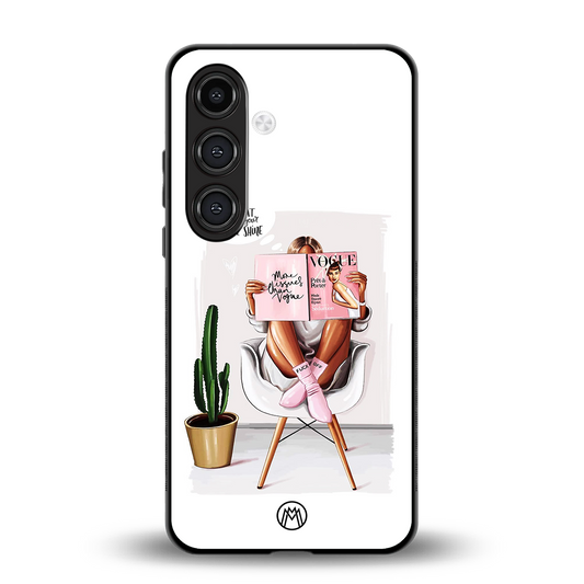 full glam vogue back phone cover | glass case for samsung galaxy s24 fe