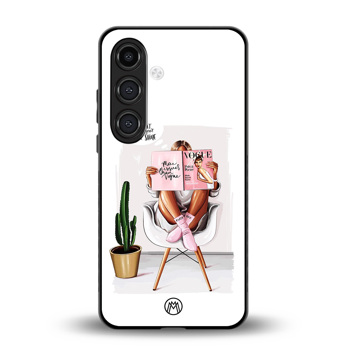 full glam vogue back phone cover | glass case for samsung galaxy s23 plus