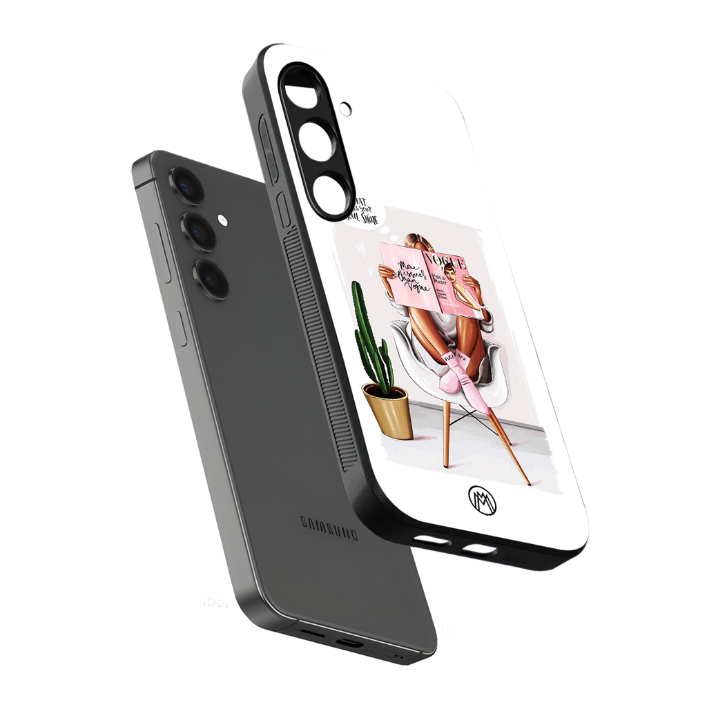 full glam vogue back phone cover | glass case for samsung galaxy s24