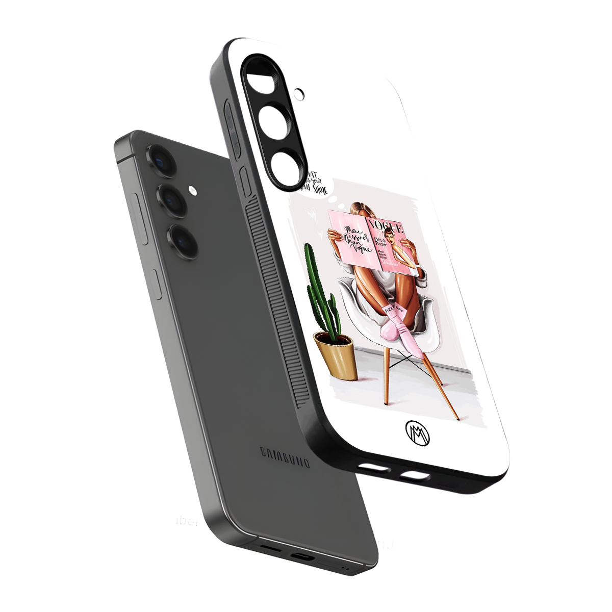 full glam vogue back phone cover | glass case for samsung galaxy s23 plus