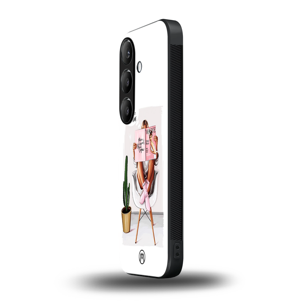 full glam vogue back phone cover | glass case for samsung galaxy s24 plus