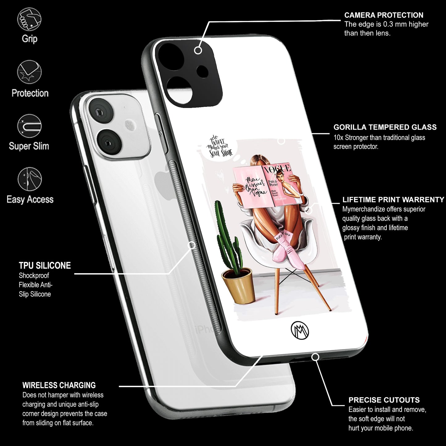 Full Glam Vogue Phone Cover | Glass Case