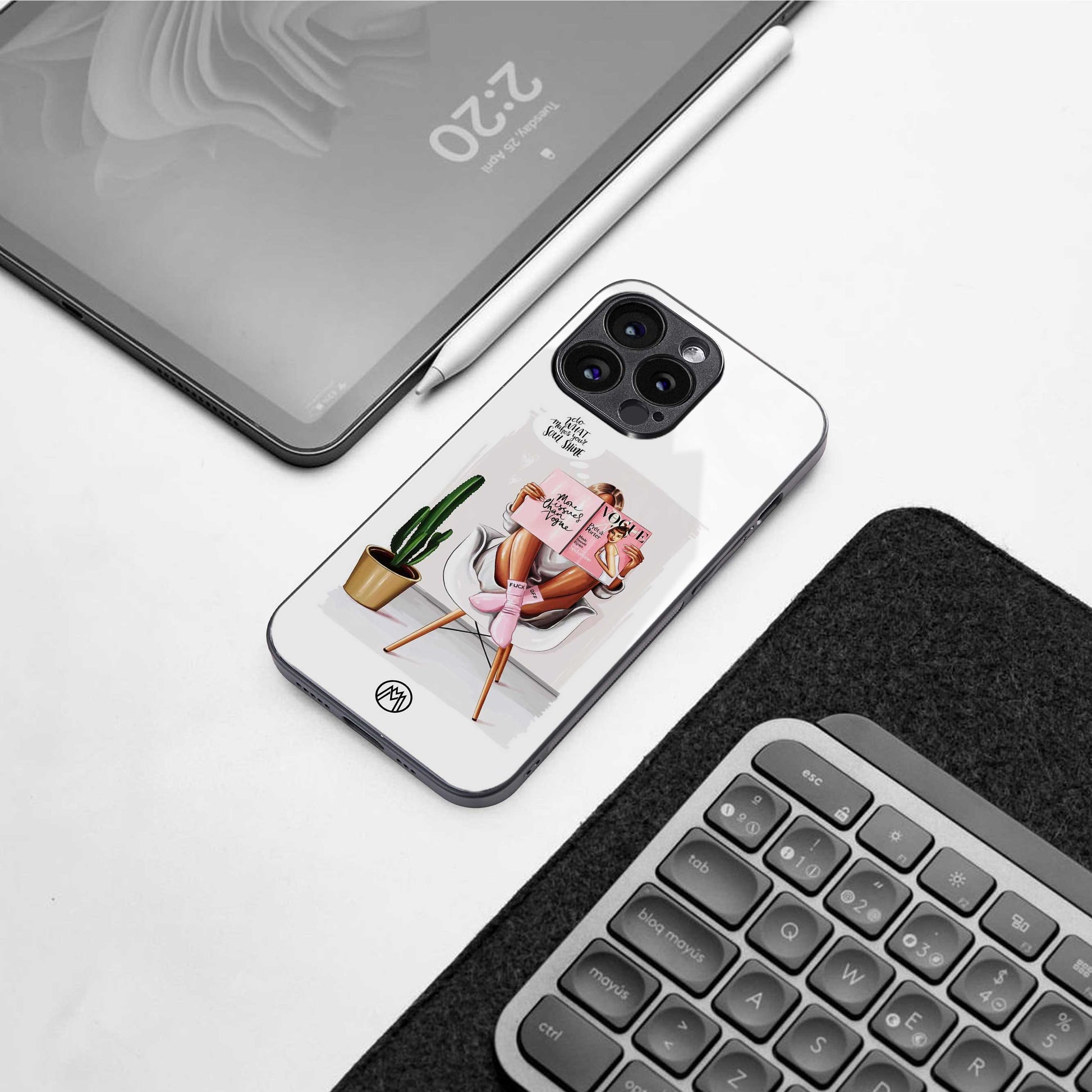 full glam vogue back phone cover | glass case for iphone 13 pro max