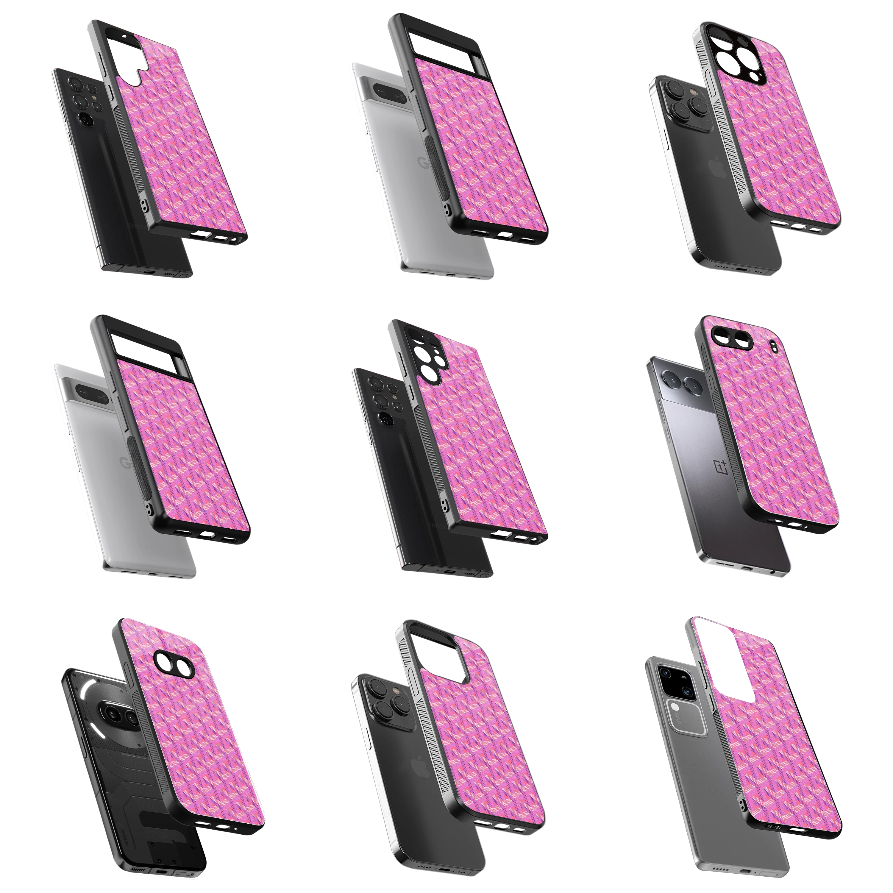 Durable Glass Back Mobile Case for iPhone, Samsung, OnePlus, Google Pixel, Redmi, Vivo, Oppo