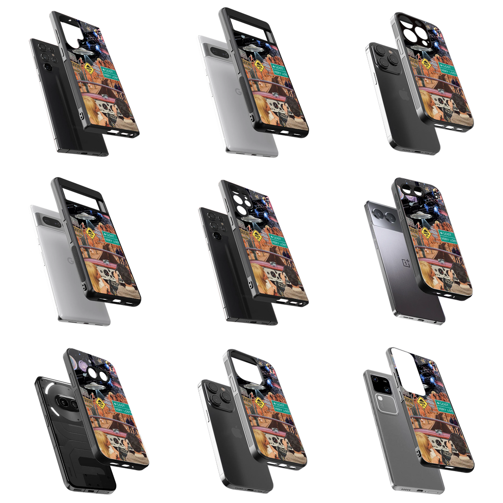 Durable Glass Back Mobile Case for iPhone, Samsung, OnePlus, Google Pixel, Redmi, Vivo, Oppo
