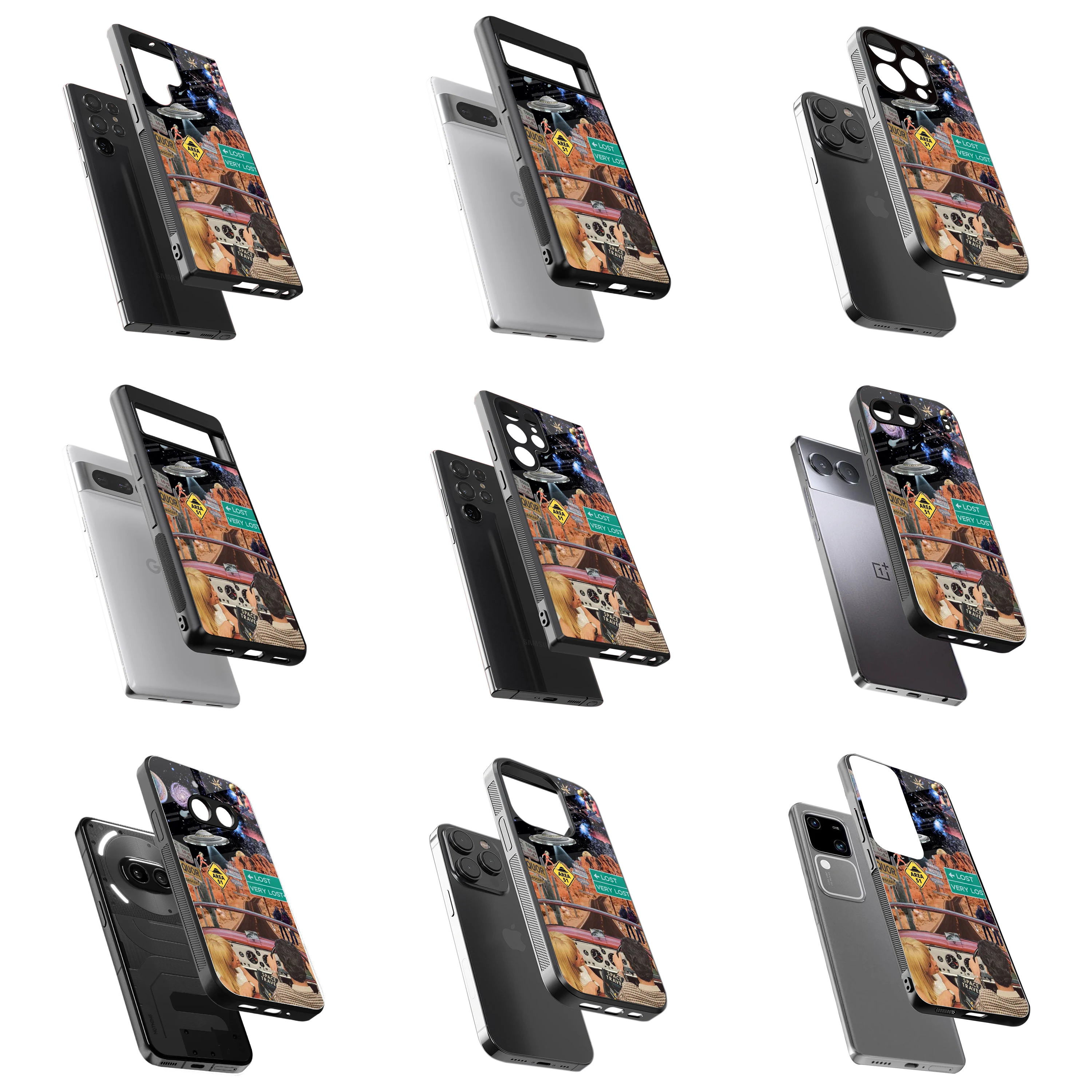 Durable Glass Back Mobile Case for iPhone, Samsung, OnePlus, Google Pixel, Redmi, Vivo, Oppo
