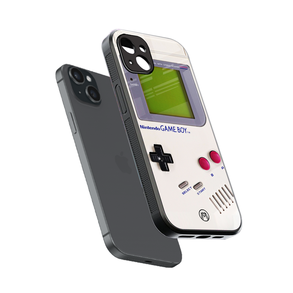 gameboy classic back phone cover | glass case for iphone 15 plus